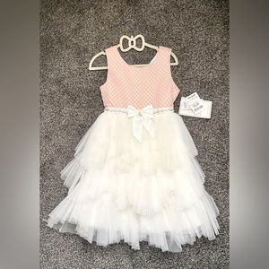 NWT Couture Princess Size 6X Pink and White Party Dress